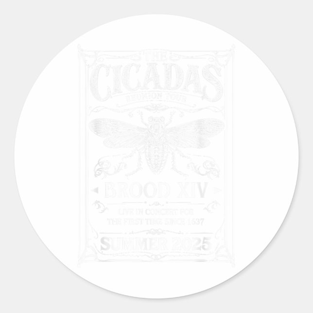 Cicada Brood Xiv Summer 2025 Reunion Tour Swarm Ci Classic Round Sticker (Front)
