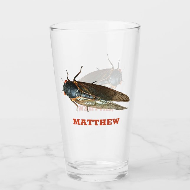 Cicada Bug, Insect Photo Personalised Glass (Front)