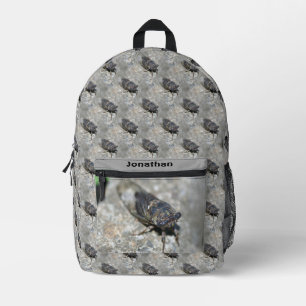 Cicada Bug Nature Pattern Personalised Printed Backpack