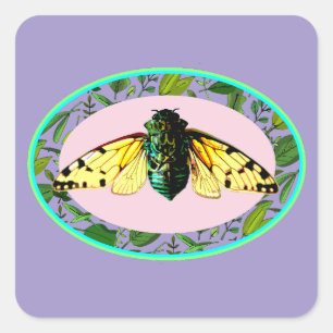 Cicada Bugs Insect Summer Tour Emergence Camping  Square Sticker