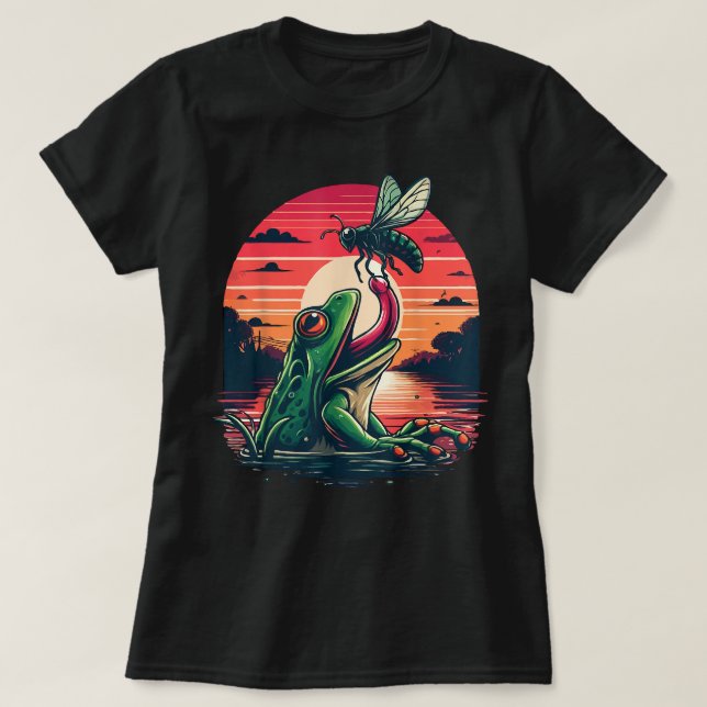 Cicada Comeback Tour  Funny Frog Catching Cicada F T-Shirt (Design Front)