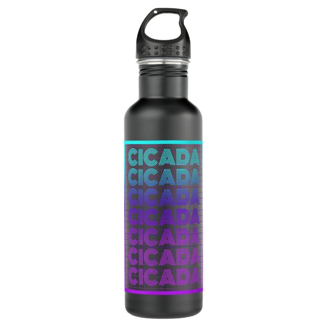 Cicada Insect 70s Retro Cicada 710 Ml Water Bottle (Front)
