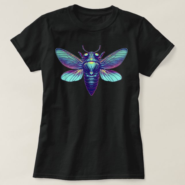 Cicada Insect Bug Colourful Cicada Emergence  T-Shirt (Design Front)