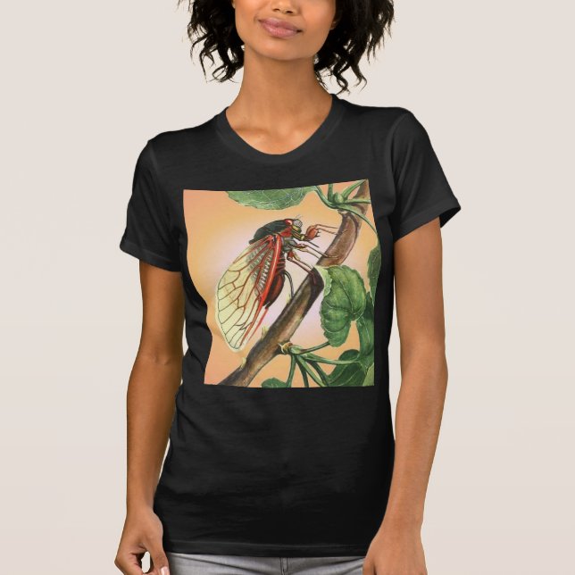 Cicada Insect Illustration Art T-Shirt (Front)