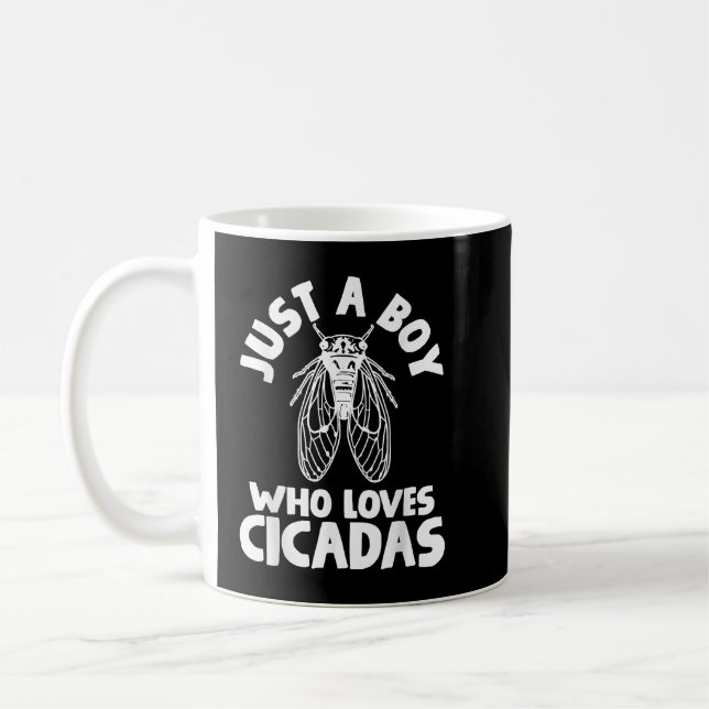 Cicada Just a Boy Who Loves Cicadas Coffee Mug (Left)