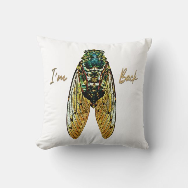 Cicada Pilow, Cicadoidea, Insect Bug, Entomology Cushion (Front)