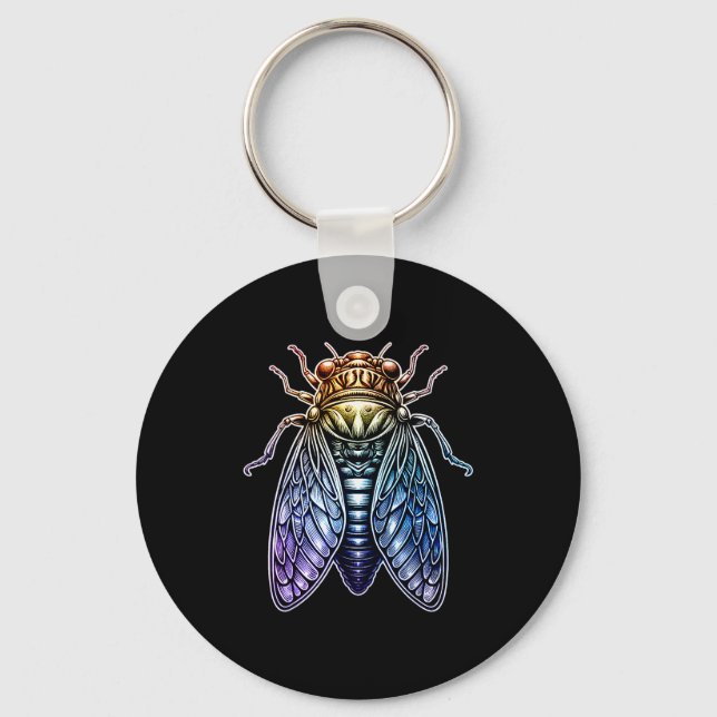 Cicada Shirt Insect Great Eastern Brood X Cicadas  Key Ring (Front)