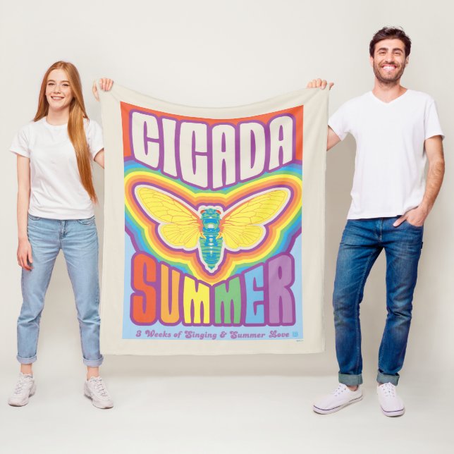 Cicada Summer Love Fleece Blanket (In Situ)