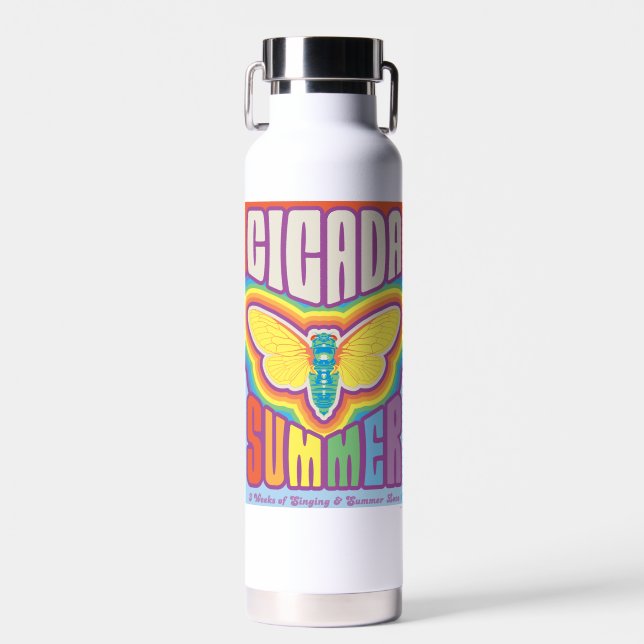 Cicada Summer Love Water Bottle (Front)