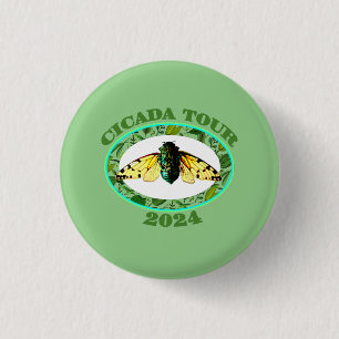 Cicada Tour 2024 Insect Lover Broods XIII and XIX 3 Cm Round Badge