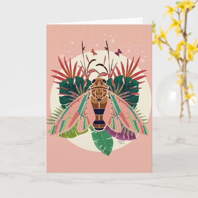Cicada Tropical Card (Yellow Flower)