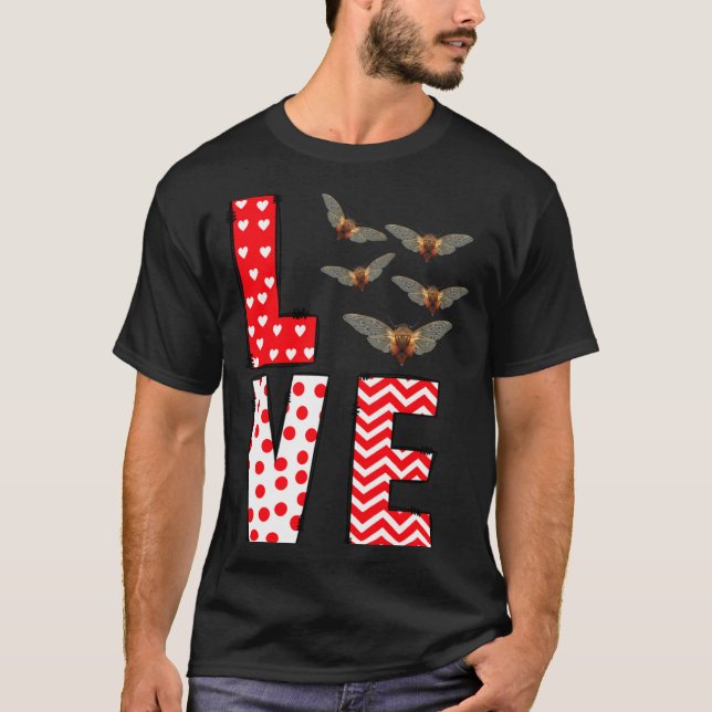 Cicada Valentines Day Love Valentine Cute Hearts  T-Shirt (Front)