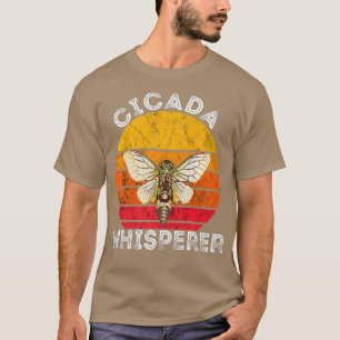 Cicada Whisperer Brood Insect Retro Sunset Swarm T-Shirt