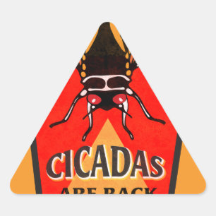 Cicadas are Back Funny Magicicada Triangle Sticker