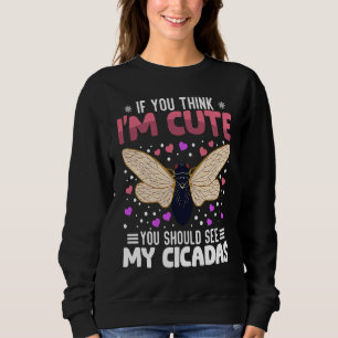 Cicadas Heart Valentine's Day Animal For Womens Ki Sweatshirt