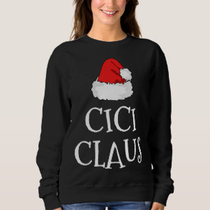 Cici Claus Christmas Hat Family Group Matching Paj Sweatshirt