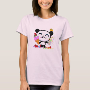 Cici Panda Loves Ice Cream Cones with Sprinkles T-Shirt