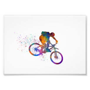 ciclista de competición en acuarela photo print