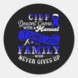 Cidp Awareness Family Support Blue Ribbon Classic Round Sticker