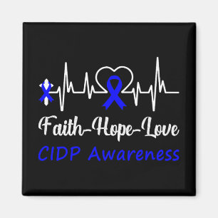 Cidp Awareness Heartbeat Christian Cross Faith Hop Magnet