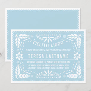 Cielito Lindo baby blue Mexican baby boy shower Invitation