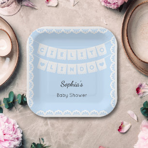 Cielito Lindo Baby Shower Blue Paper Plate
