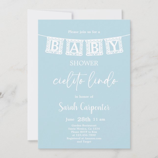 Cielito Lindo Baby Shower Boy Invitation (Front)