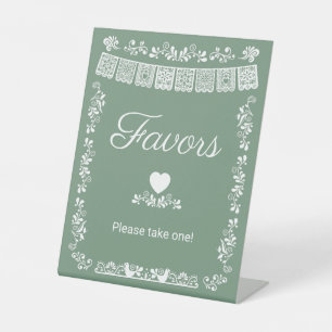 Cielito Lindo Baby Shower Favours Sage Green Pedestal Sign