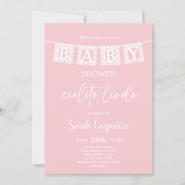 Cielito Lindo Baby Shower Girl Invitation (Front)