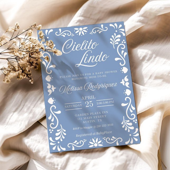 Cielito Lindo Baby Shower Invitation, Dusty Blue Invitation (Creator Uploaded)