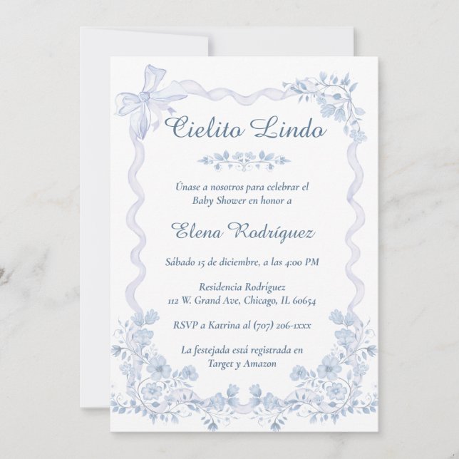 Cielito Lindo Baby Shower Invitation Template (Front)