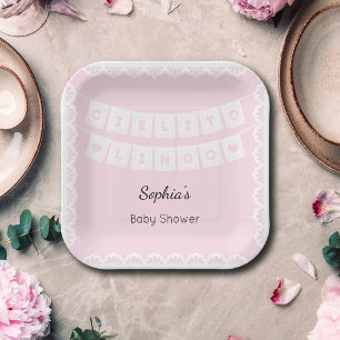 Cielito Lindo Baby Shower Pink Paper Plate