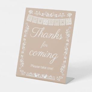 Cielito Lindo Baby Shower Thanks for coming Pedestal Sign