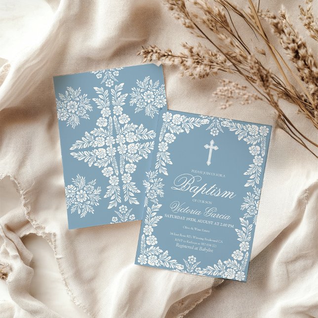 Cielito Lindo Baptism Baby Blue Invitation (Creator Uploaded)
