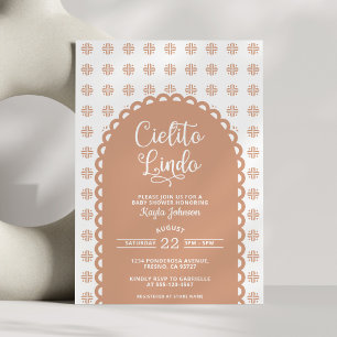 Cielito Lindo Beige Arch Talavera Baby Shower Invitation