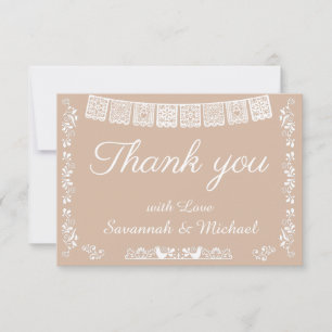 Cielito Lindo Beige Fiesta Baby Shower Thank You Card
