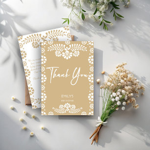 Cielito lindo beige Mexican baby shower Thank You Card