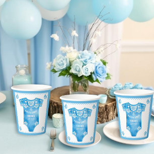 Cielito Lindo blue baby bodysuit boy baby shower Paper Cups