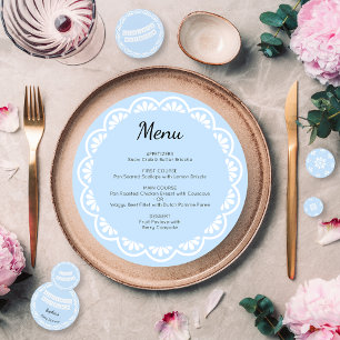Cielito Lindo Blue Baby Shower Round Charger Menu