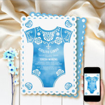 Cielito Lindo blue bodysuit boy baby shower
