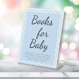 Cielito Lindo Blue Books For Baby Baby Shower Pedestal Sign