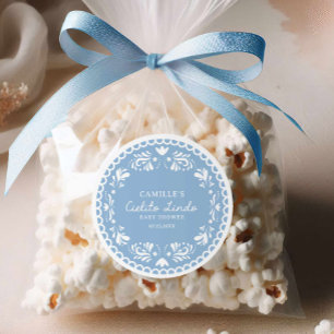 Cielito Lindo Blue Boy Baby Shower Classic Round Sticker