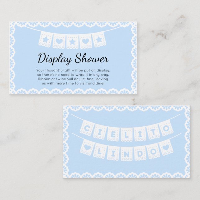 Cielito Lindo Blue Display Shower Enclosure Card (Front/Back)