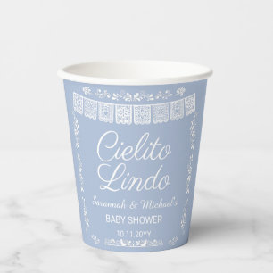 Cielito Lindo Blue Papel Picado Baby Shower  Paper Cups