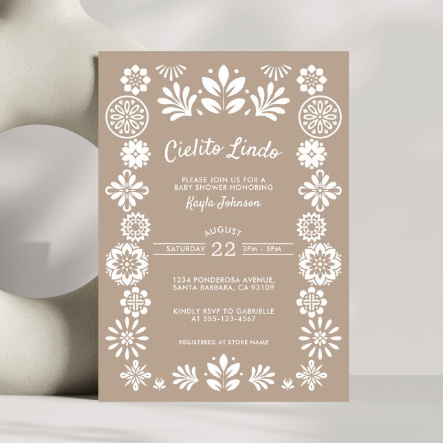 Cielito Lindo Boho Beige Gender Neutral Invitation (Creator Uploaded)