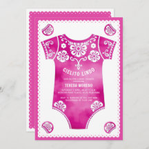 Cielito Lindo cute pink bodysuit girl baby shower
