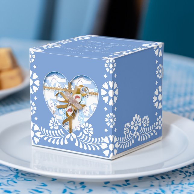 Cielito lindo dusty blue baby shower favours favour box (Cielito lindo dusty blue baby shower favors personalized favor boxes printed candy favor box)