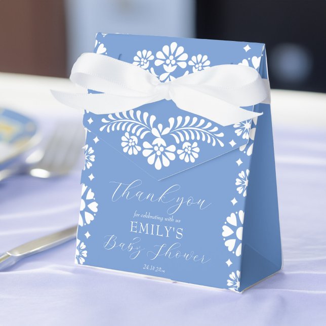 Cielito lindo dusty blue baby shower favours favour box (Cielito lindo dusty blue baby shower favors monogrammed customized favor boxes personalized favors)