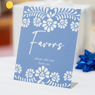 Cielito lindo dusty blue baby shower favours table pedestal sign