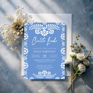 Cielito lindo dusty blue Mexican baby shower Invitation
